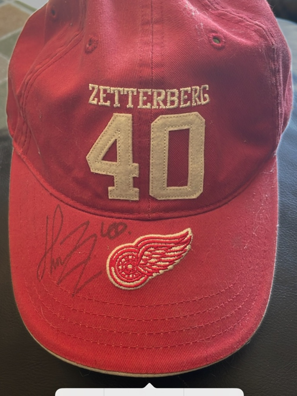 Red Detroit Red Wings Number 40 Cap